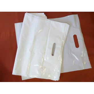 Taška odnosná igelitová s průhmatem,­ 38x45,­ bílá,­ 100 ks