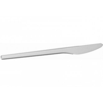 Nůž plastový bílý,­ délka 17 cm,­ baleno po 100 ks